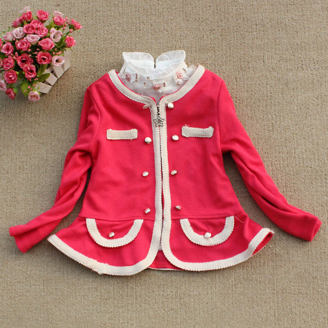 HOT New arrival 2013 spring children's clothing female child gentlewomen child outerwear cardigan FREE SHIPPING