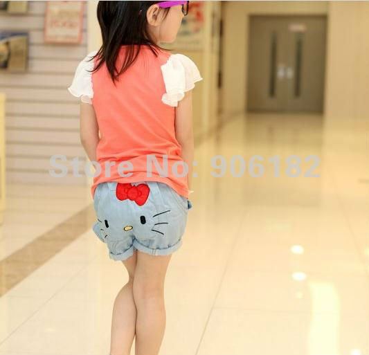 Hot new jeans children girls fashion jeans Personality cat jeans girls trousers kids pants