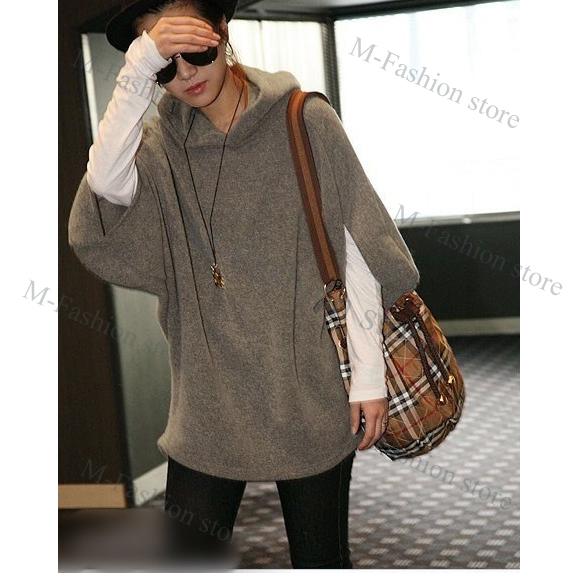 Hot New Korean Women Hoodie Batwing Sleeve Loose Knit Knitwear hoody Sweater Top free shipping 7384