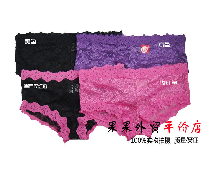 Hot panties female plus size full lace transparent boxer panties female