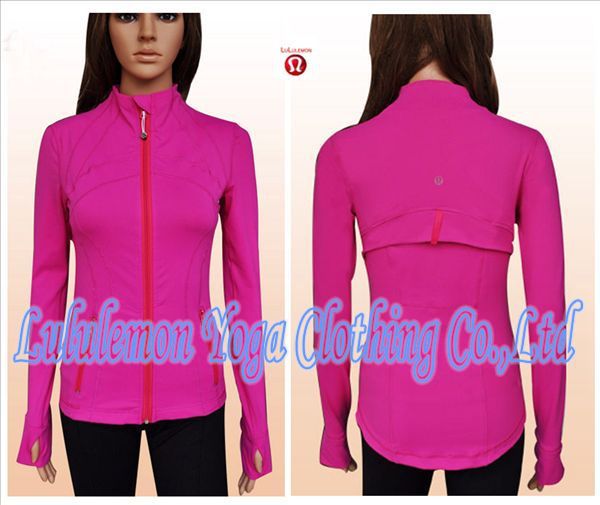 Hot Pink Define Lululemon Jacket Online Sale,  New Yoga Jackets Sport Wear, Size:4(S),6(M),8(L),10(XL),12(XXL)