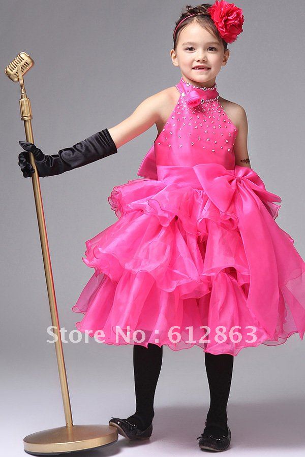 Hot/Pink Princess Flower Girl Cute Ribbon Gown Dress 12M 2 4/4T 5/6 8 10