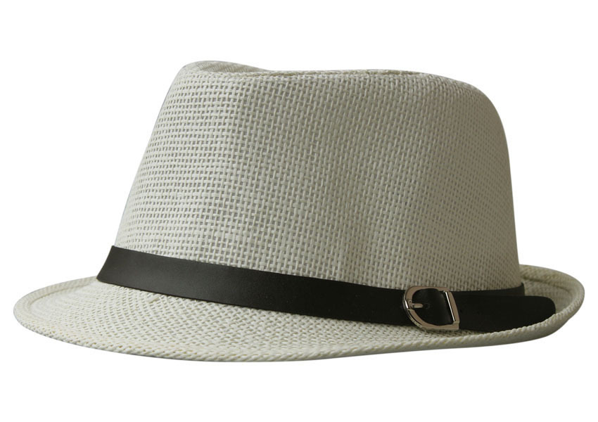 Hot popular general buckle strawhat straw braid fedoras fashion jazz hat hip-hop cap
