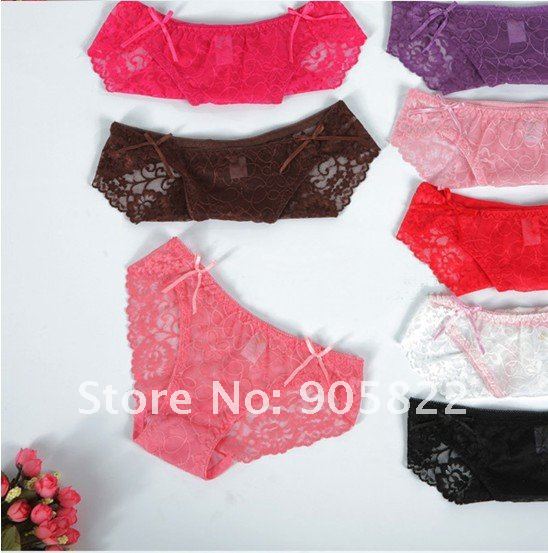 Hot sale+100pcs/lot,fashion women's sexy colorful lace panties, sexy lingerie /women's briefs/sexy briefs/(KT008)