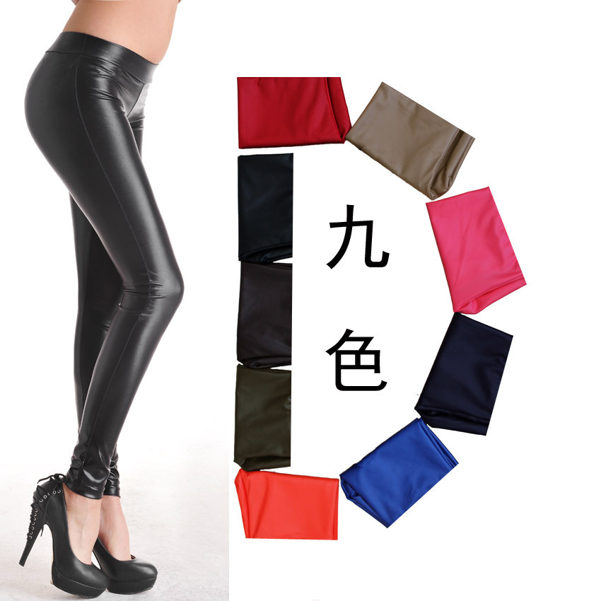 HOT SALE!2012 street fashion Europe/America sexy low waist/rise faux leather/PU women leggings/capri pants/trousers,retail