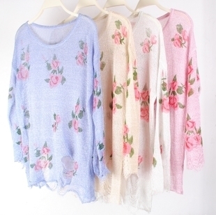 hot sale  2012 wildfox sweater  rose hole pullover sweater sunscreen sweater  freeshipping