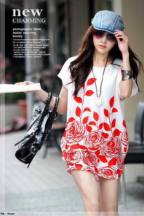 Hot Sale 2013 Fashion Maternity Clothing Red Flower New Design Long Version Loose Coat 1722053