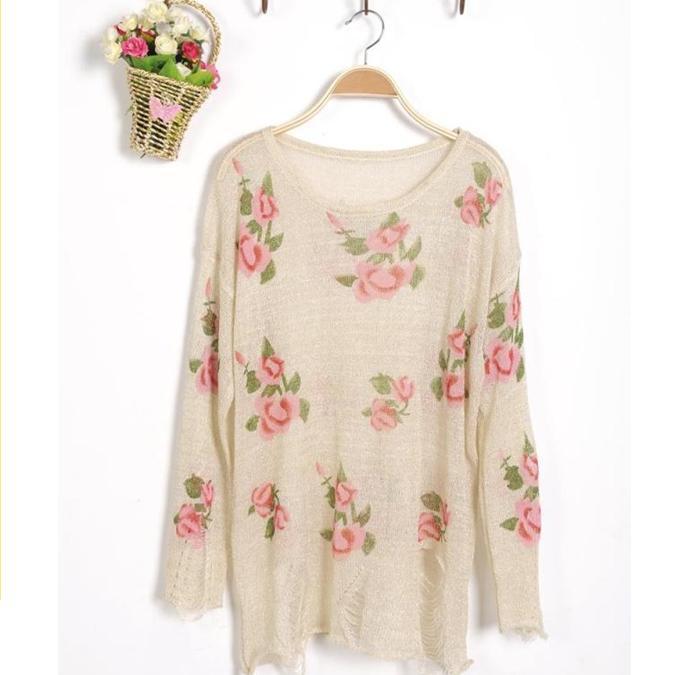 hot sale 2013 wildfox sweater rose hole pullover sweater sunscreen sweater freeshipping W464