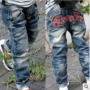 Hot sale 4pcs chinldren jeans boy / girl Denning pants zipper decoration pocket fashion Free Shipping