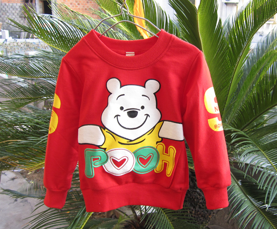 Hot sale:  4pcs/lot baby boys girls cartoon  bear shirts clothing  Children wear Blouses Long sleeve kids sweatershirts