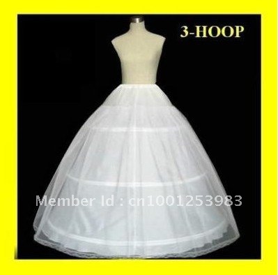 Hot sale 50% off 3 HOOP Ball Gown BONE FULL CRINOLINE PETTICOAT WEDDING SKIRT SLIP NEW H-03