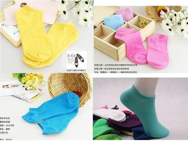 Hot sale!! 50pairs/lot Kerean candy socks Boat socks floor socks (multi-color random fat),foot cover Free shipping