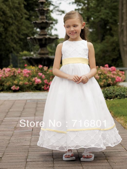 Hot Sale A-line Satin Straps Sleeveless Flower Girl Dress ONID159S