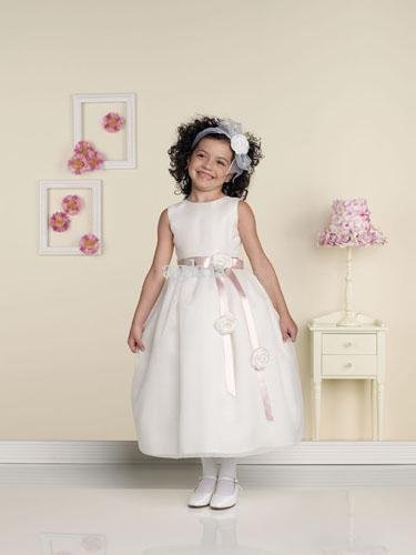 Hot Sale Ankle Length Flower Girl Dress Tulle Bow Bridesmaid Wedding Gown F109