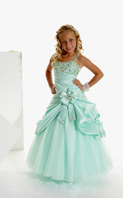 Hot Sale beading straps Flower Girl dress Custom-size/color wholesale/retail/Free shipping
