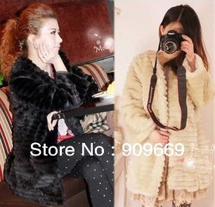 Hot sale black/cream cheap woman winter disigner brand clothes women/ladies winter coat, office faux fur wear VIVI01