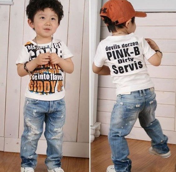 HOT!!! SALE!  boys legging girl's trousers Tight leg pants Holes children jeans free shipping 5pcs/lot