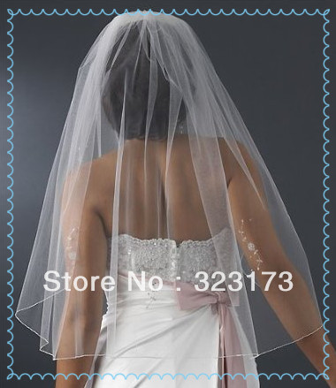 Hot Sale Bridal Veils with Applique Sequin Cheap Wedding Mantillas