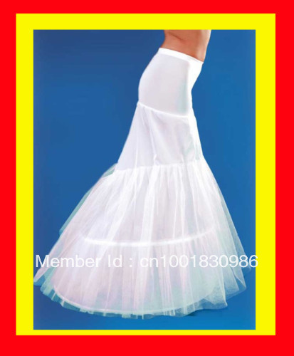 Hot sale Cheapeat GOOD price and quality ! mermaid petticoat 2 hoops white wedding dress crinoline