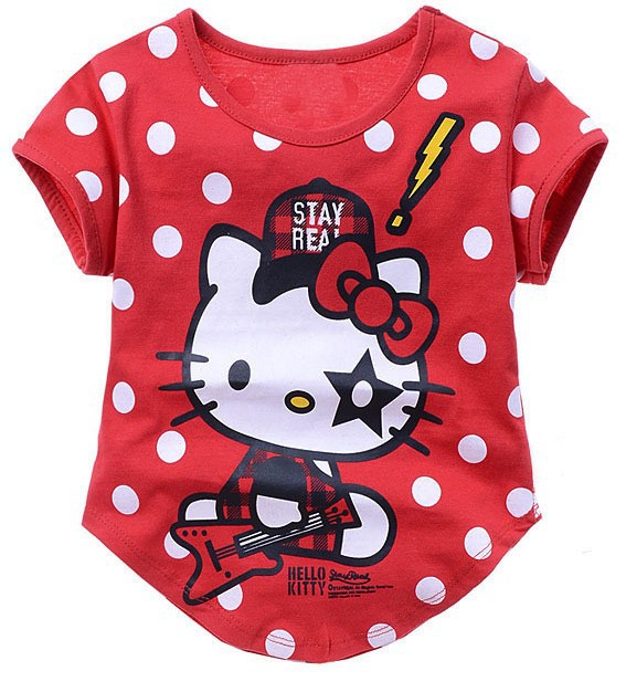 Hot sale children's cartoon design hoodies sweatshirt kids vogue jacket free shipping girl hello kitty red/pink