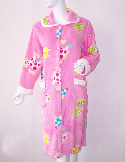 Hot sale Clothing 2 pink coral fleece long sleepwear robe bathrobes end of a single