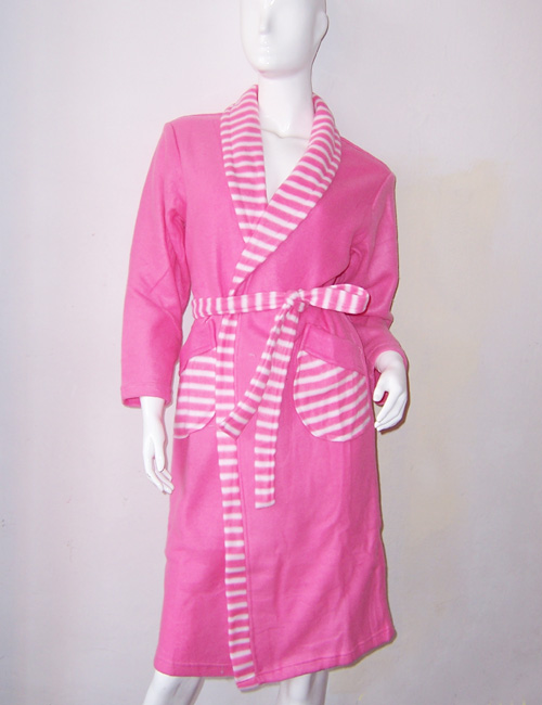 Hot sale Clothing Pink end of a single double faced velvet women's robe bathrobes spring and autumn lounge