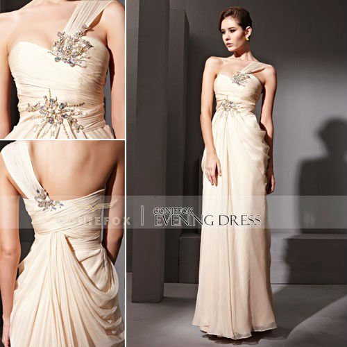 Hot Sale! Coniefox One-Shoulder Designer Elegant Evening Dress 81050