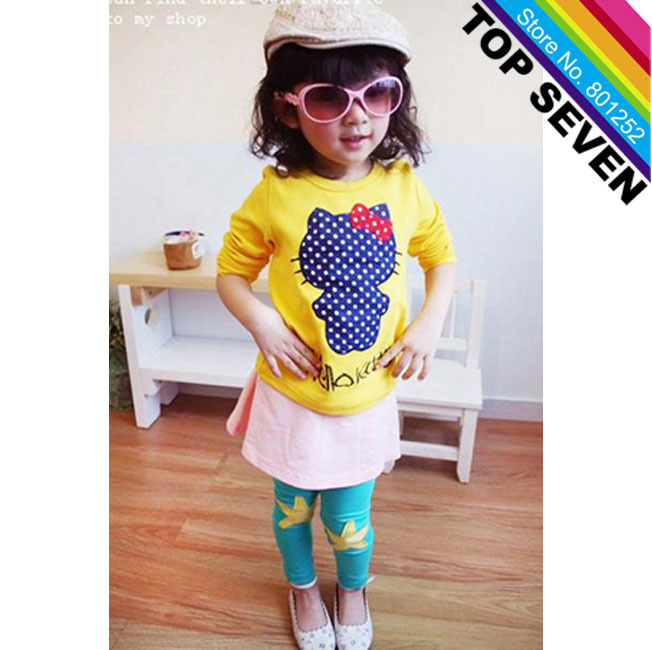Hot Sale Dance Hello Kitty Girls Blouses, Long Sleeve Purity Cotton Kid Clothes,Free Shipping