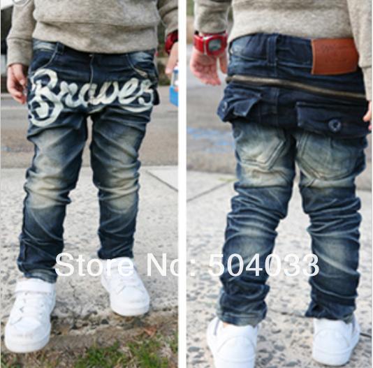 Hot Sale Fashion children clothing kids wear denim jeans mix knit causal  short carpi Baby's jeans/pant
