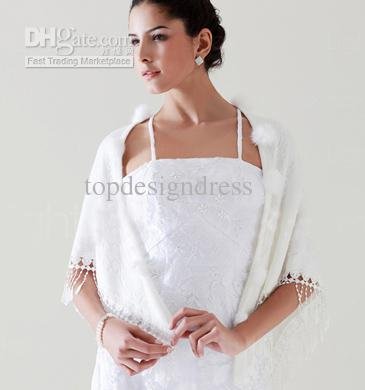 Hot Sale Fashion Designer Faux Fur Bridal Wedding Shawl