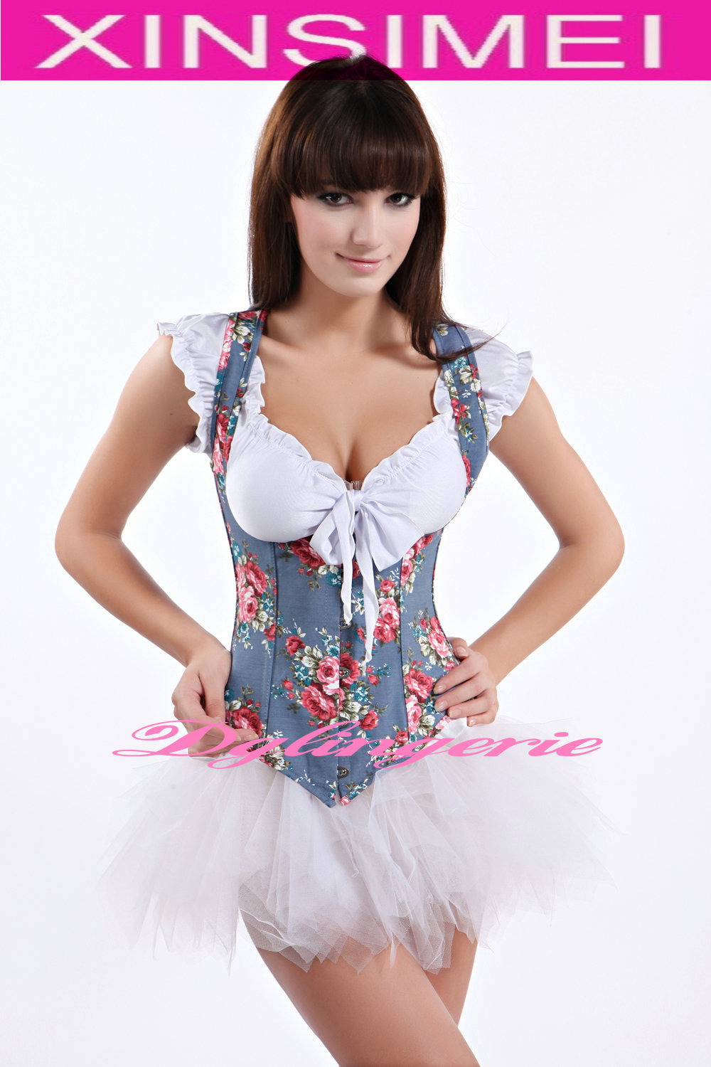 Hot sale ! Fashion Floral Underbust Corset  & Pettiskirt For Women