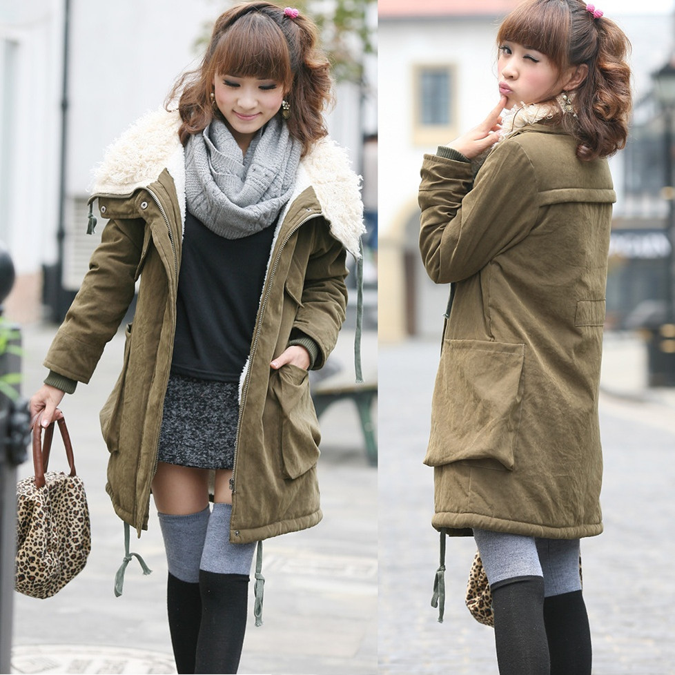 Hot Sale Fashion jacket Winter Warm Wool Lady Down Coat Long Casual Trench Free Shipping Handsome