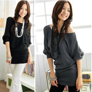Hot sale fifth sleeve O-neck knitted sweater wholesale+free shipping bat-wing sleeve women's sweater 8015