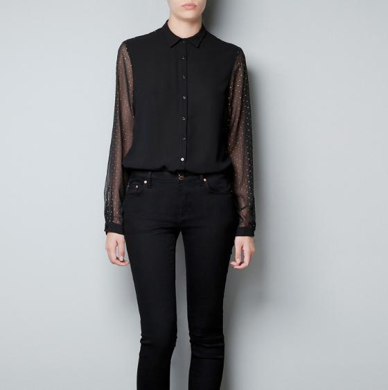 Hot sale! Free shipping! 2013 New Spring And Summer Polka Dot Chiffon Shirt  SZ1228605039