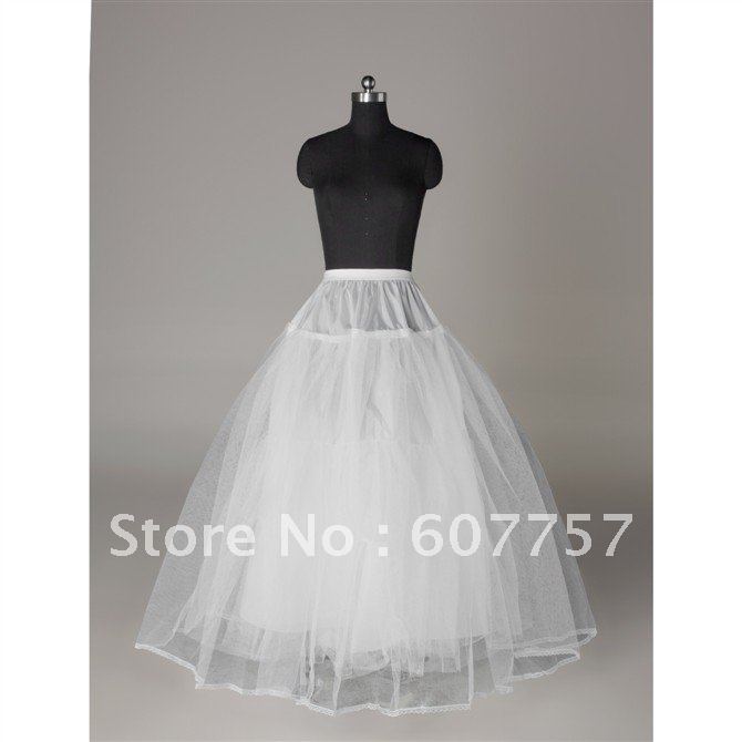 Hot Sale Free Shipping Bridal Accessories-A-line 3 Layers Organza  No Hoop Under Wear Inner Petticoat Crinoline Underskirt  PC8
