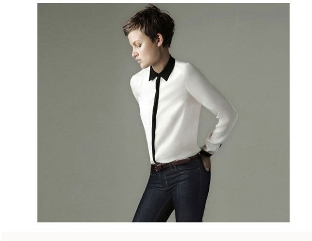 hot sale! free shipping chiffon blouse shirt women long sleeve transparent clothing  (2 color)