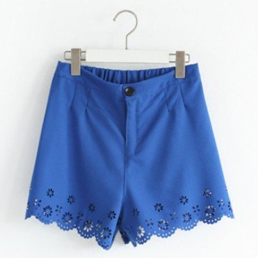 Hot sale! Free shipping fashion solid color straight shorts, blue and black chiffon short pants