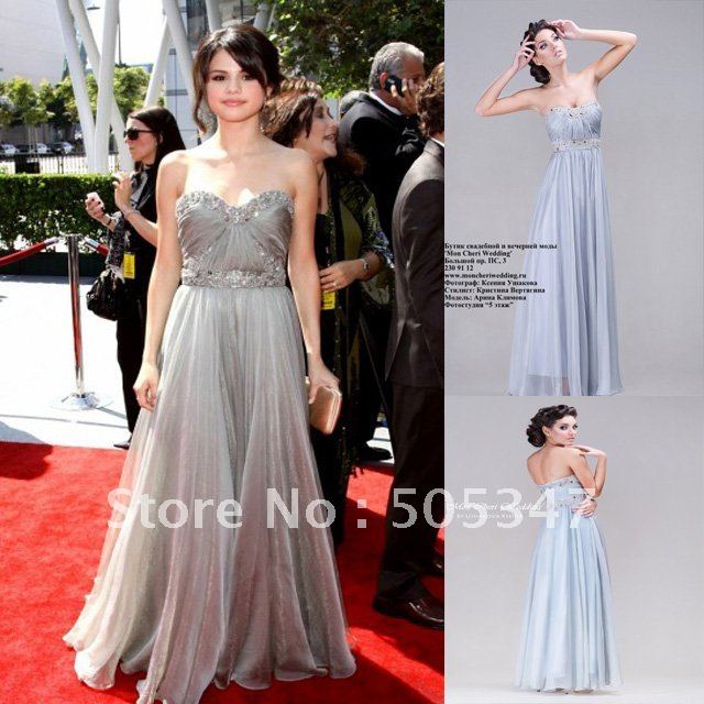 Hot Sale Free Shipping Fashion Style Chiffon Sweetheart Beading Celebrity dresses Party gown 2012
