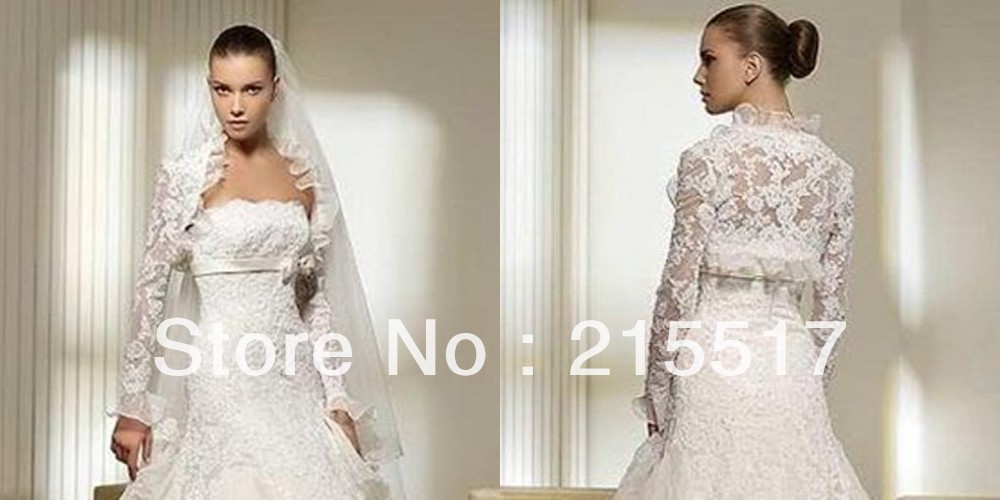 Hot Sale Free Shipping in stock top grade Lace Wedding Bolero Jacket Any color size wholesale/retail