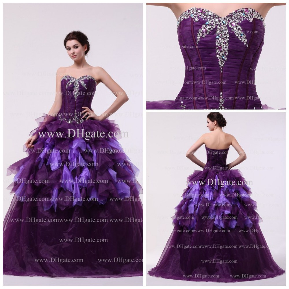 Hot Sale Free Shipping Sweetheart Neckline Beaded Floor Length Prom Quinceanera Dress
