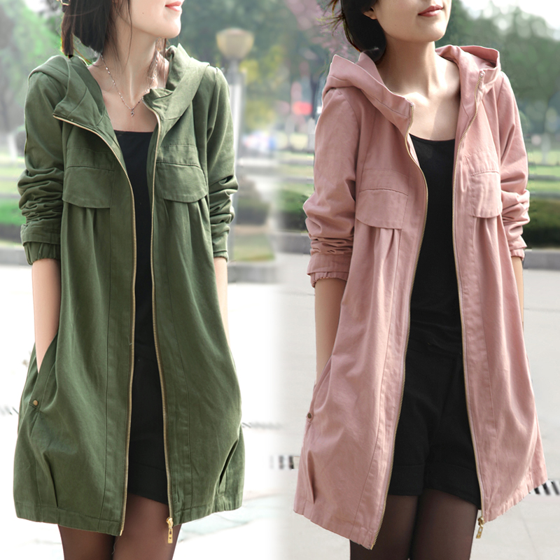 hot sale free shipping women coat  Long section of new autumn and winter fashion casual women windbreaker jacket
