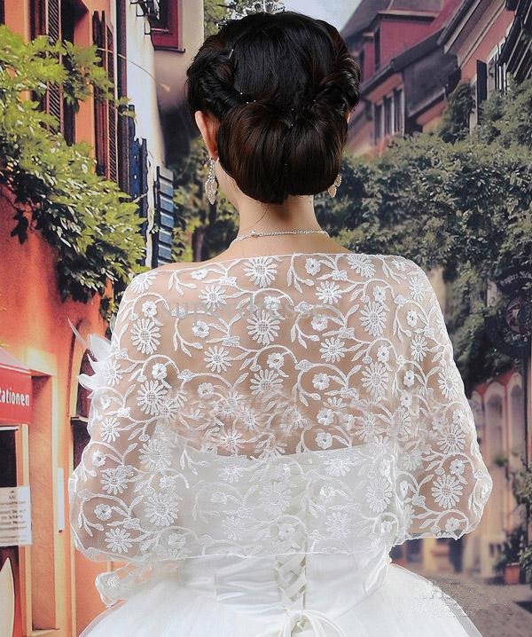 Hot Sale Generous Bride Lace Shawl for Bridal Summer formal Wedding Dresses