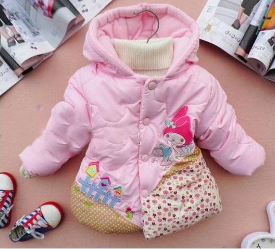 HOT sale Girls thicker coats,Kids cotton coats/hoodies Children clothing suit  Baby clothes wear Wholesale Free shipping 4 PCS