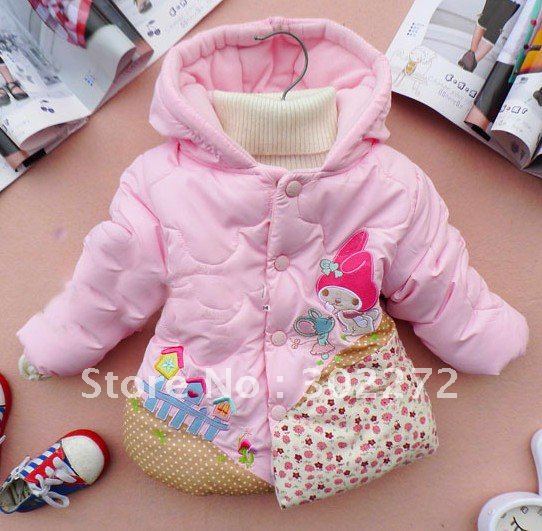 Hot sale!! high quality ,new winter style baby cotton thick winter girl's coat , 4pcs/lot