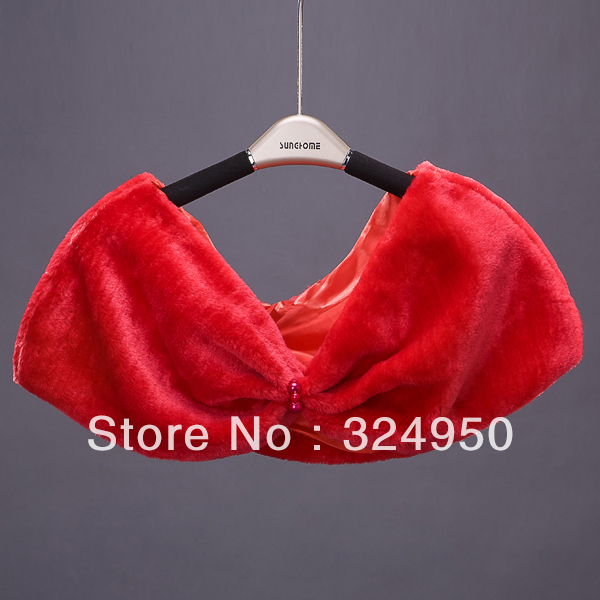 Hot Sale High Quality Red Fox Fur Vest With Beaded Bridal Wraps YZ122204