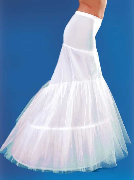 Hot Sale Instock 2 Hoops 1 Layers Organza White Mermaid Petticoat Crinoline Underskirt  P21