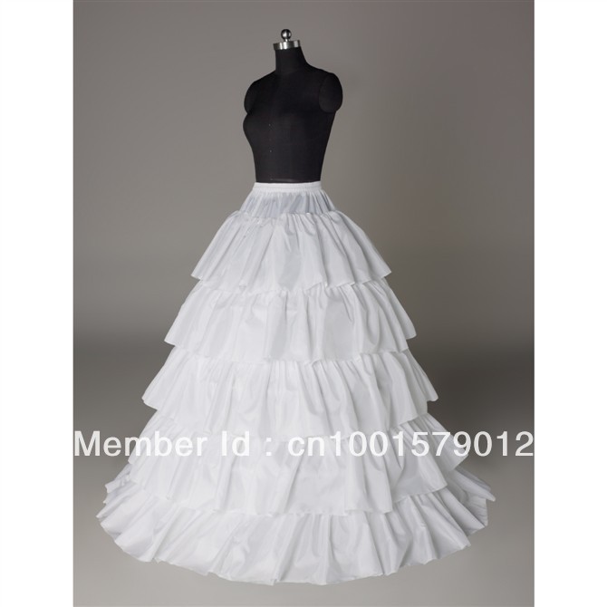Hot Sale Instock 5 Hoops No Layers Organza White A-line Petticoat Crinoline Underskirt  P9