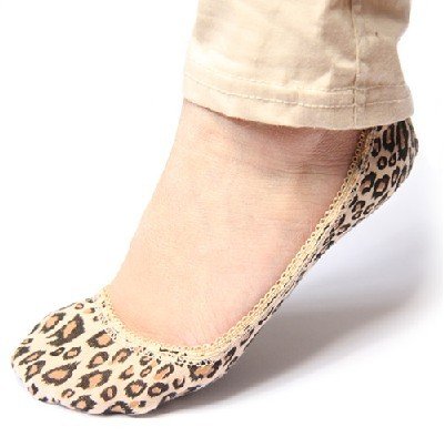 hot sale Invisible lady leopard ankle socks lace floor socks