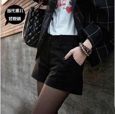 Hot Sale Joker Shorts Women Autumn/Winter S to XL Black/Coffee Thicken Mid-Waist Trousers Korea Version Free Shipping