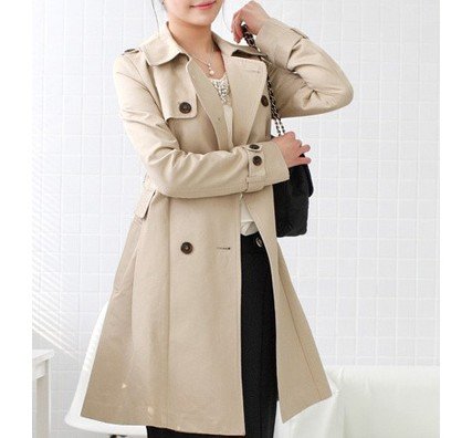 Hot Sale KHAKI,BLACK clothes 2013 autumn/winter womens fashion slim double breasted long design trench fashion coat TJI9970A
